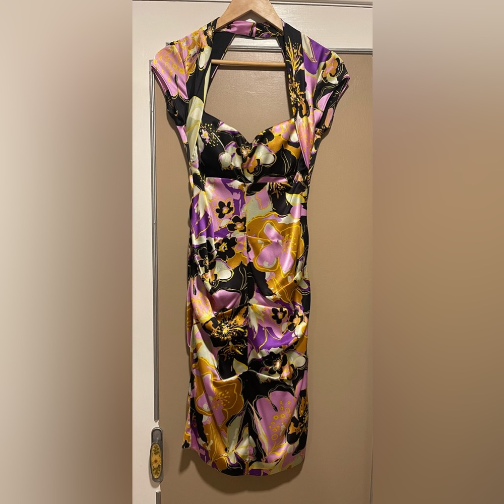 Cache silk dress multi color